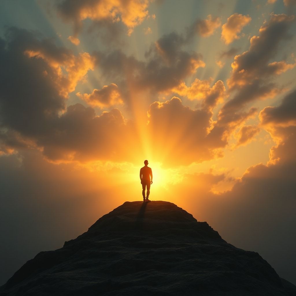 A moment of choice and agency suspended in light—consciousness at the threshold of commitment, seeing the decision being made.